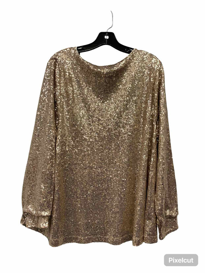 Lane Bryant Size 16 Rose Gold sequined Long Sleeve Shirts