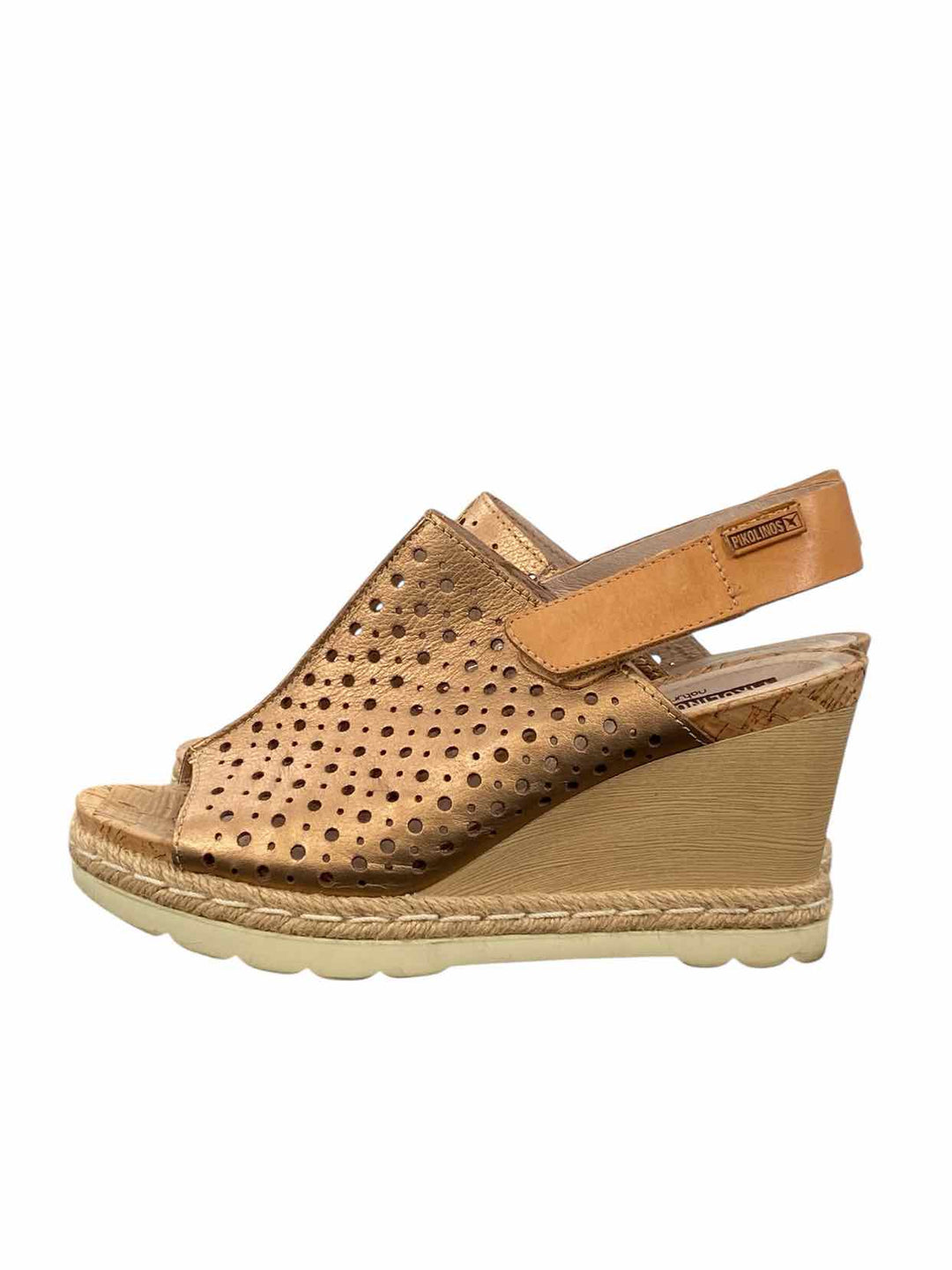 Pikolinos Shoe Size 39 Brown Leather Wedge Heel Sandals