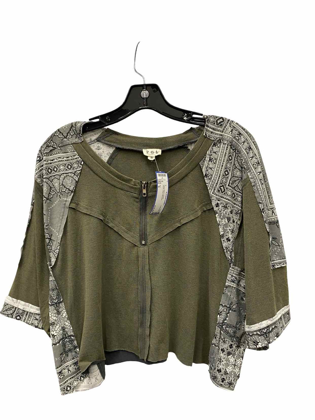 Pol Size S Green Gray Bandana Long Sleeve Shirts