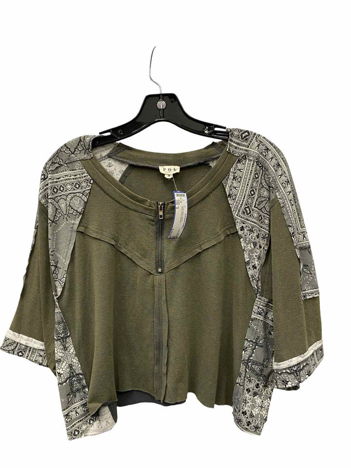Pol Size S Green Gray Bandana Long Sleeve Shirts