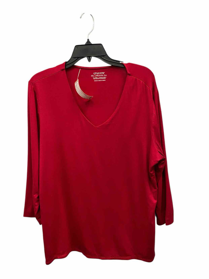 Chico's Size L Red Long Sleeve Shirts