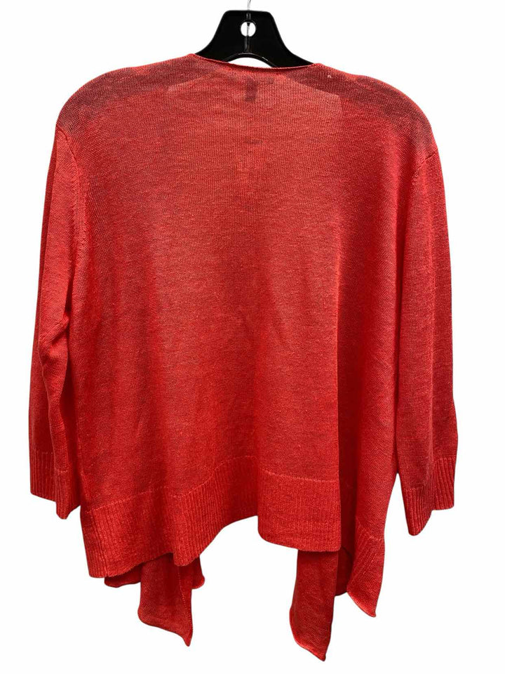 Eileen Fisher Size M Red 100% Linen Long Sleeve Shirts