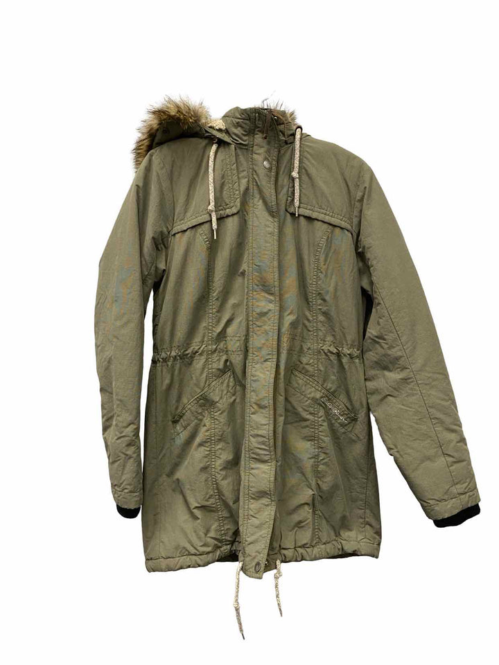 Eddie Bauer Size M Green Faux Fur Jacket (Outdoor)