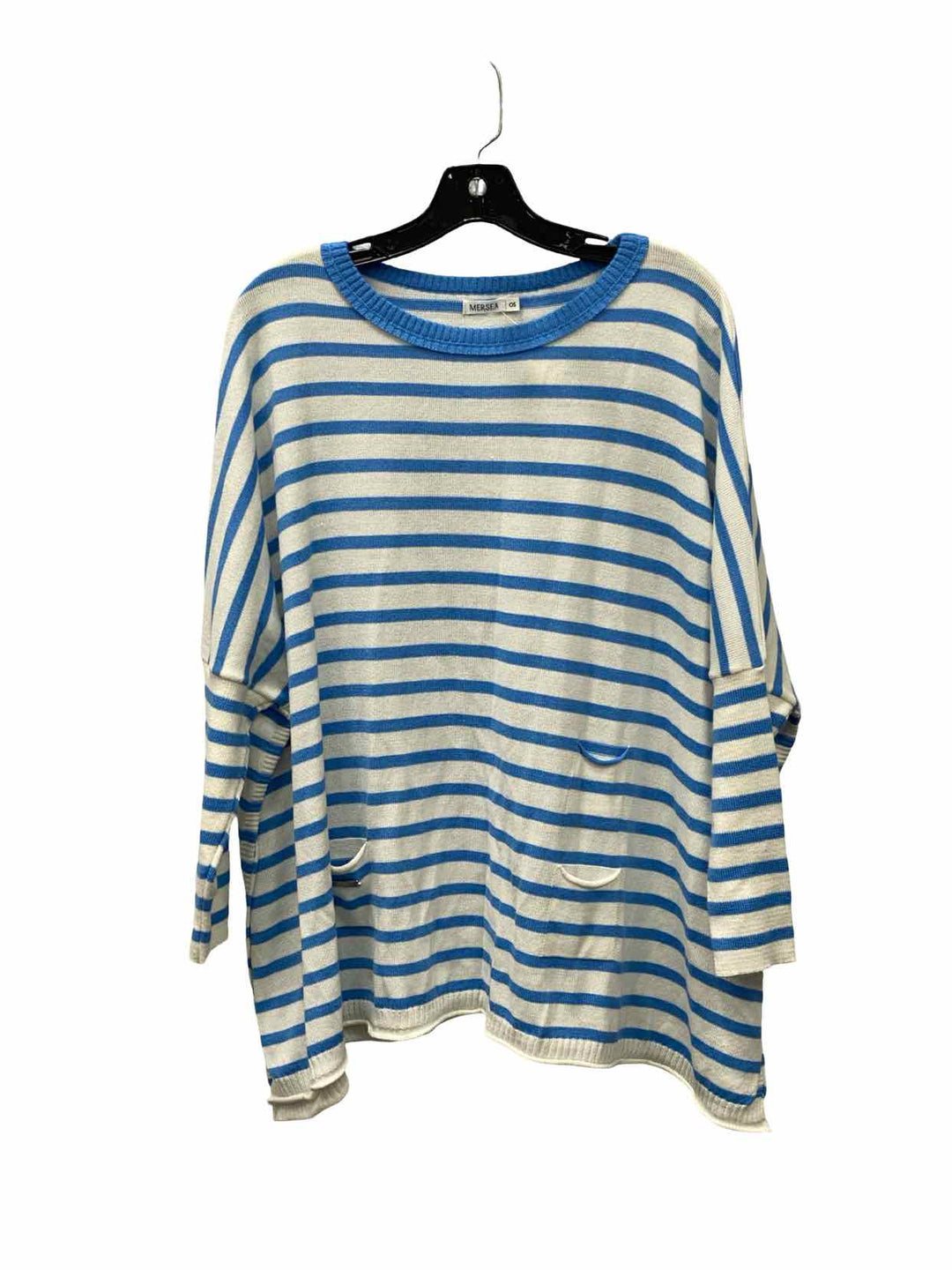 Mersea Size OS Blue White Striped Sweater
