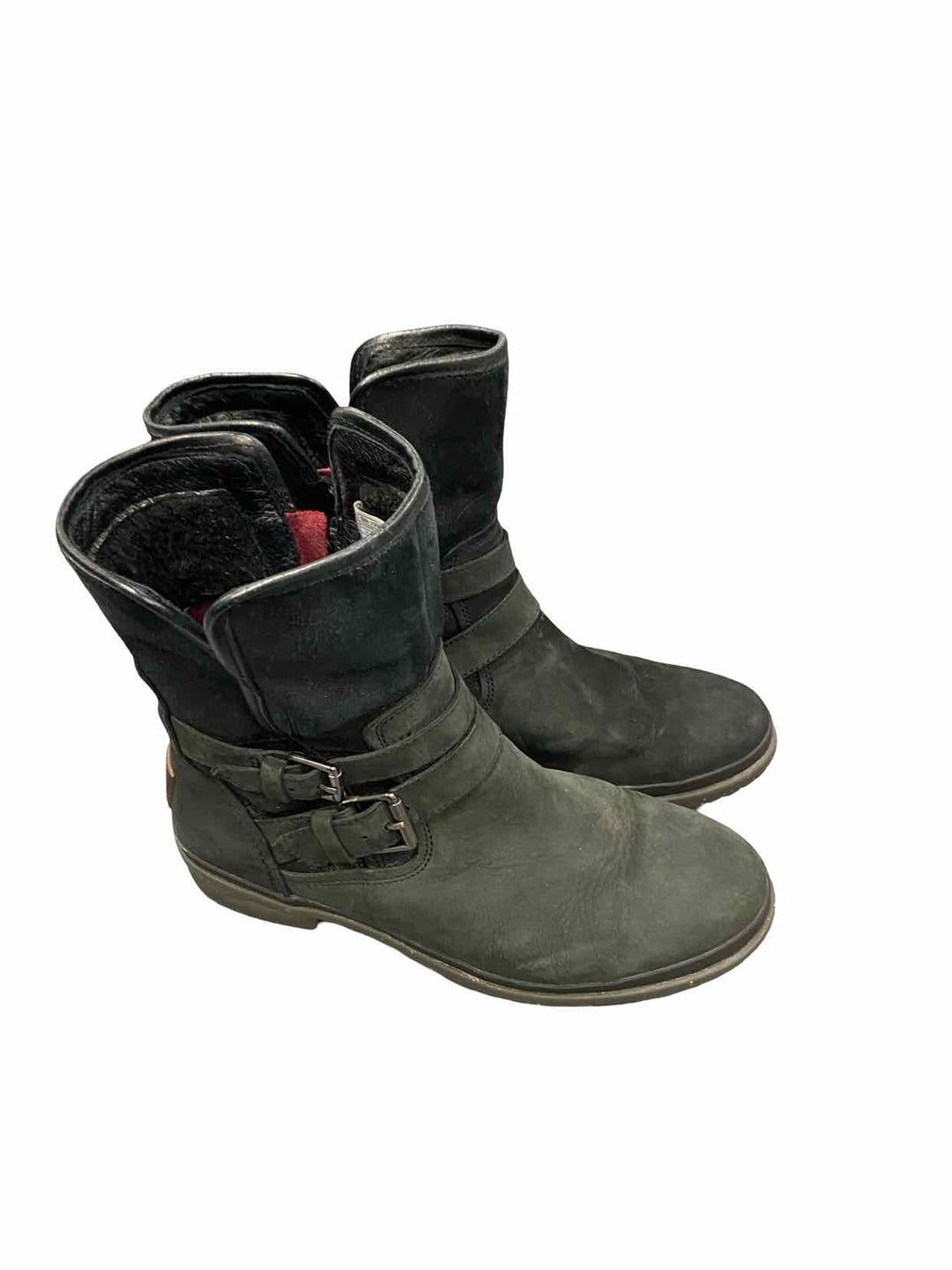 UGG Shoe Size 7.5 Black Leather Simmens Boots(Ankle)