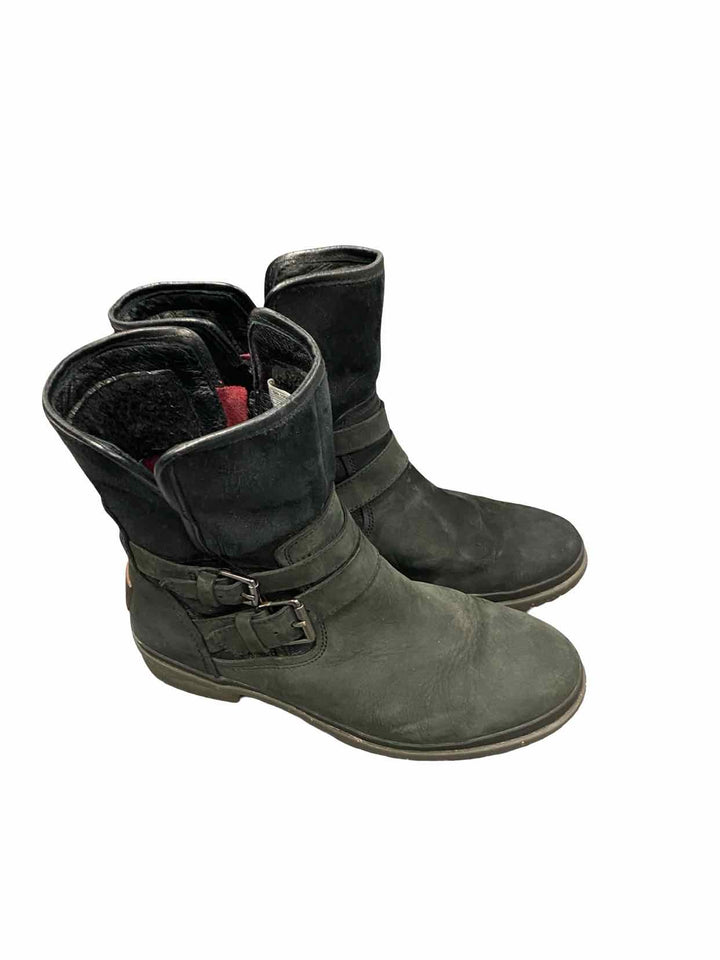 UGG Shoe Size 7.5 Black Leather Simmens Boots(Ankle)