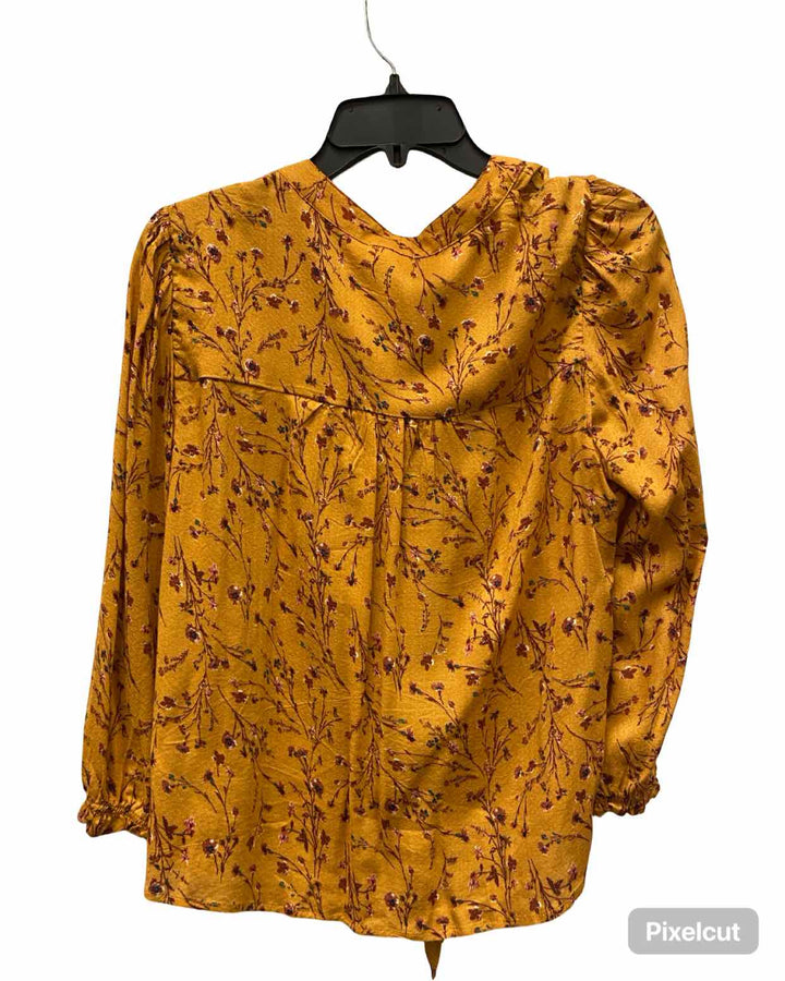 Mason & Belle Size M Orange Red Floral Long Sleeve Shirts