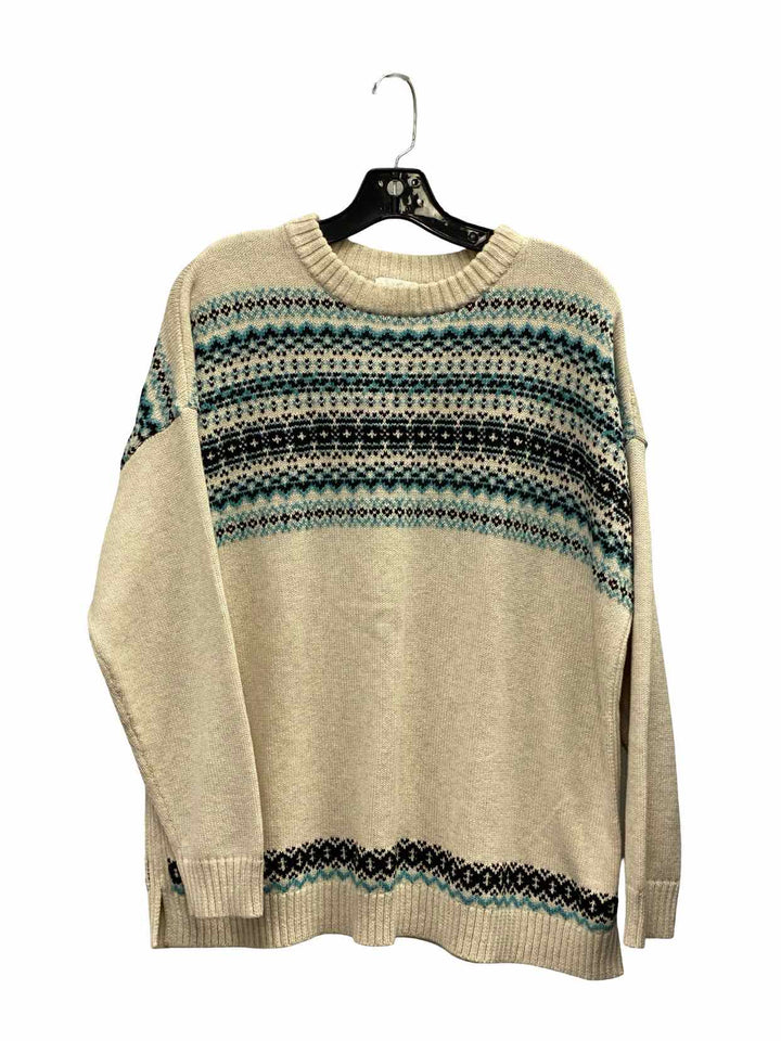 J Jill Size M Beige Blue Sweater