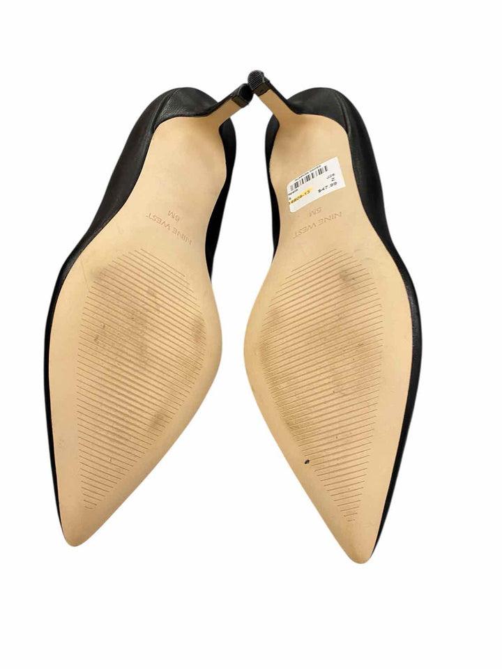 Nine West Shoe Size 5 Black Leather Heels