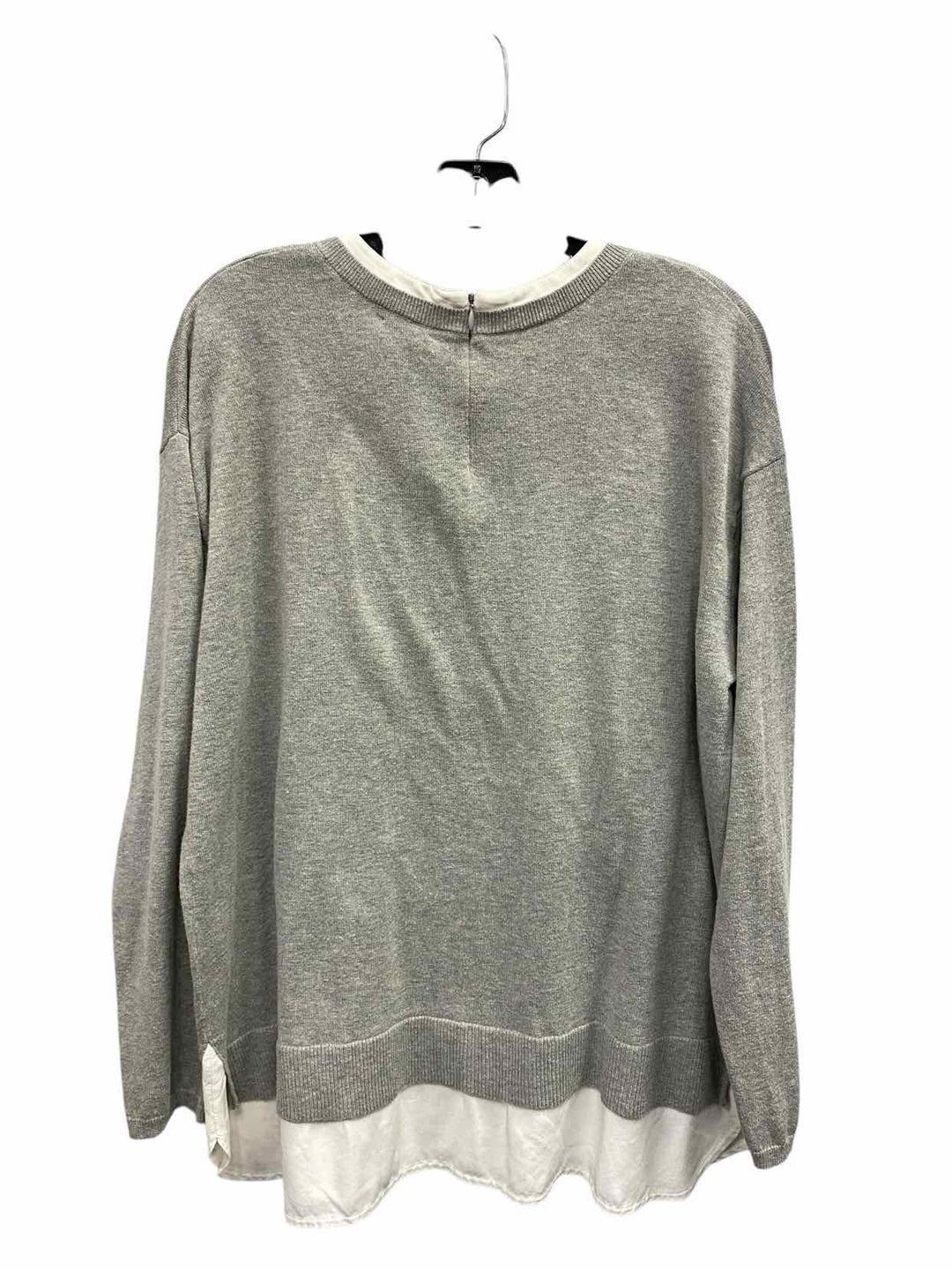 J Jill Size L Grey White Sweater