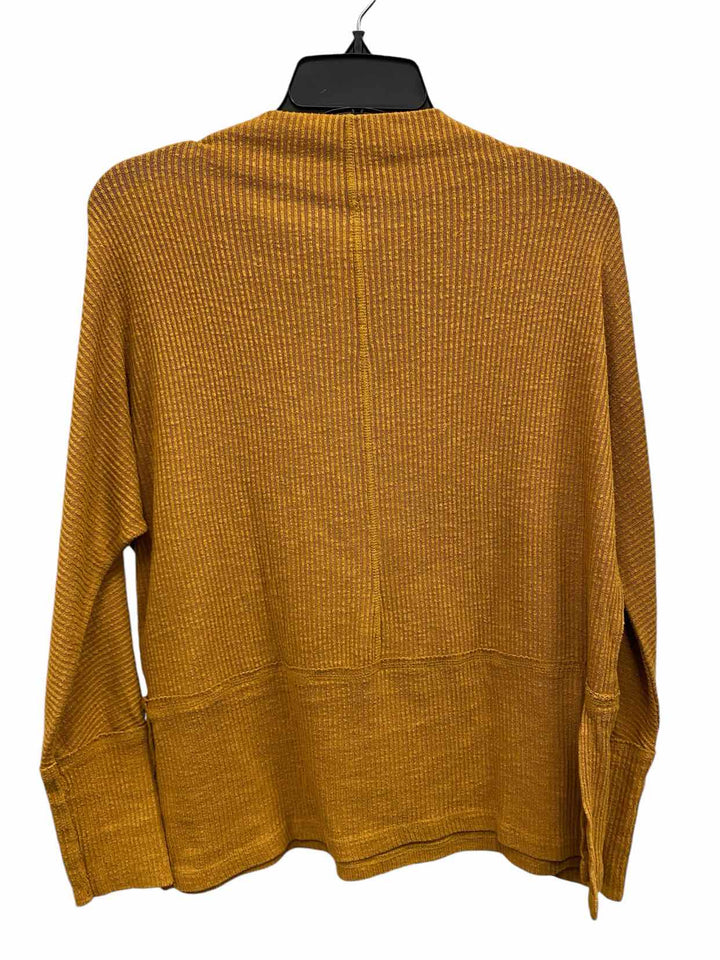 Eri+Ali Size S Yellow Ribbed Long Sleeve Shirts