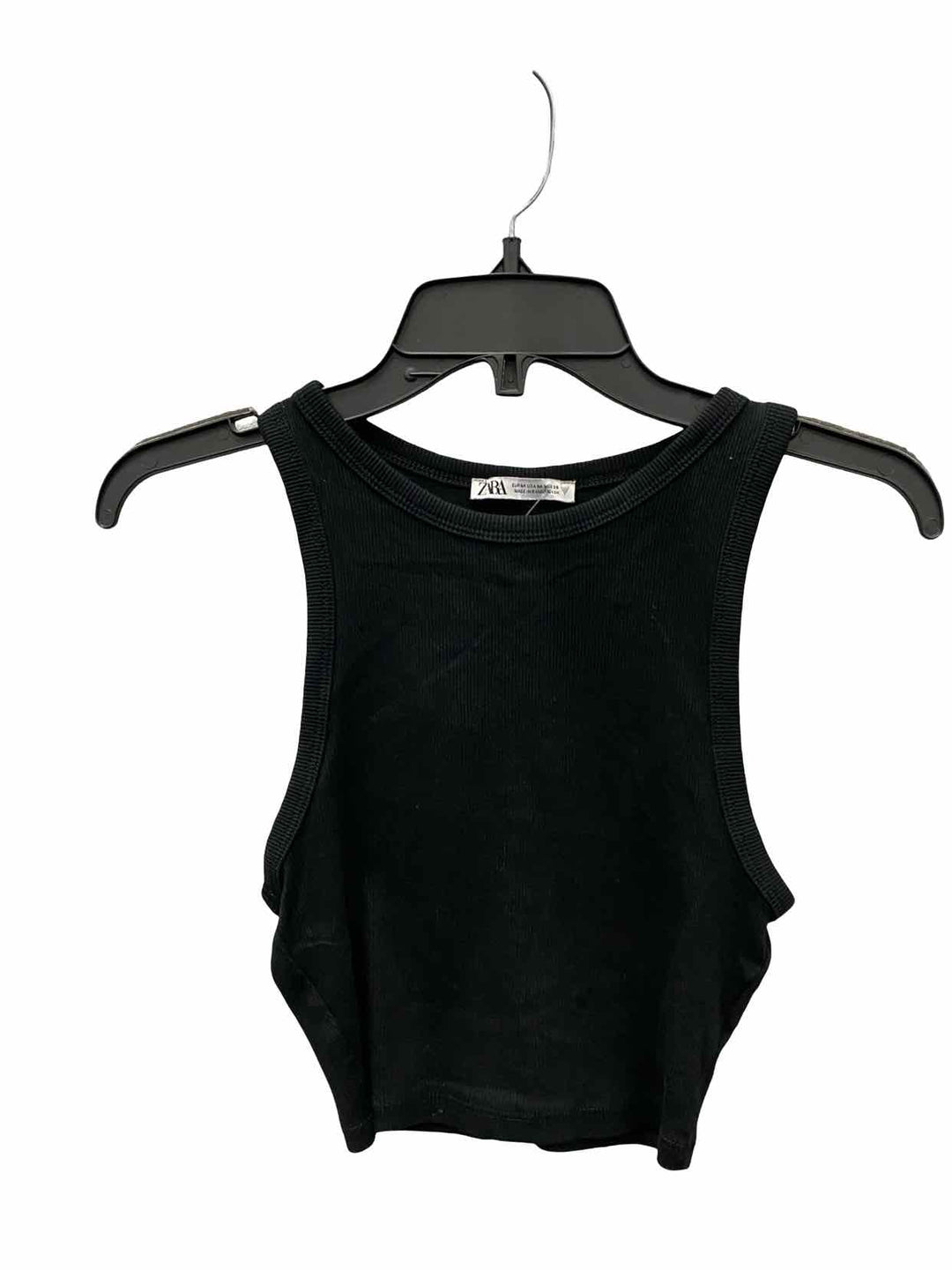 ZARA Size M Black Ribbed Tank Top