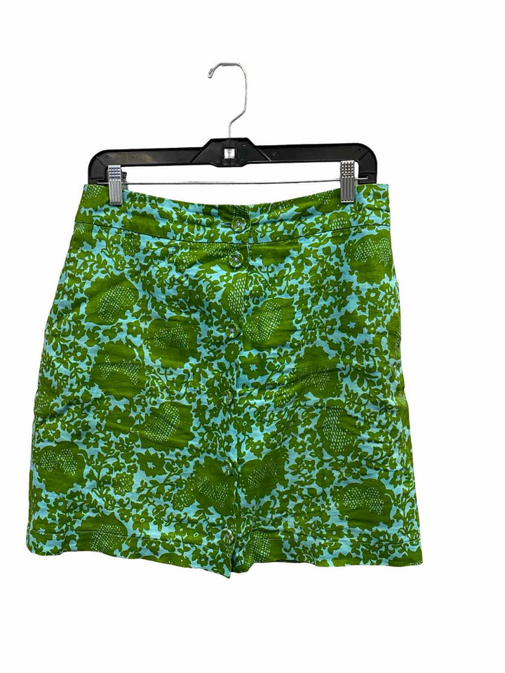 Boden Size 6R Green Blue Floral Skirt