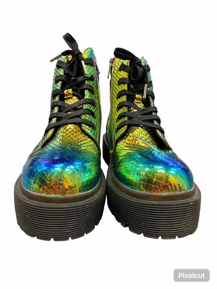 YRU Shoe Size 10 Holographic Combat Boots(Ankle)