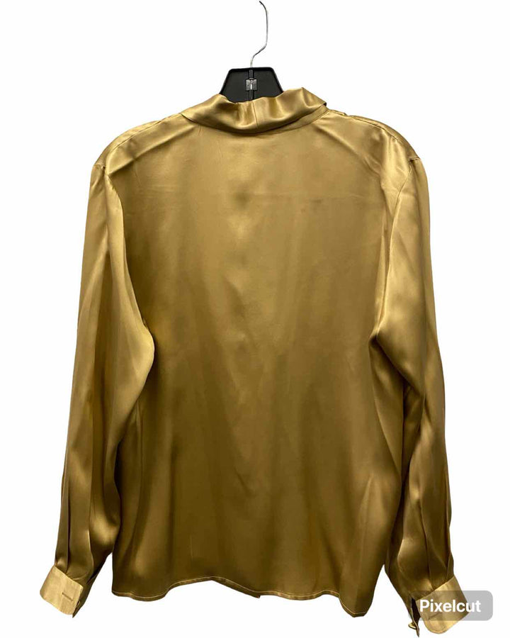 Talbots Size 10 Gold Silk Long Sleeve Shirts