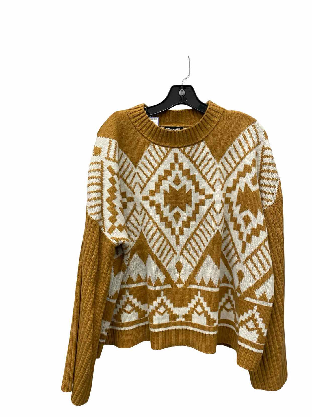Wrangler Size XL White Brown Print Sweater