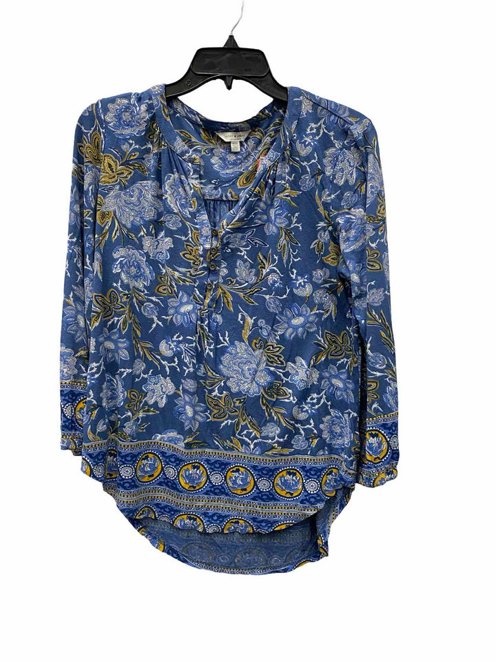 Lucky Brand Size M Blue Multi Print Long Sleeve Shirts