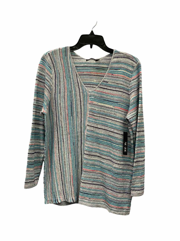 Nic + Zoe Size L Blue Gray Sweater