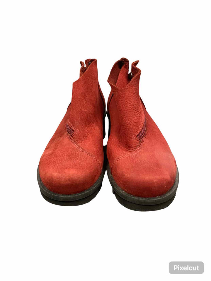 Loints of Holland Shoe Size 39 Red Leather Lighting Wedges Boots(Ankle)