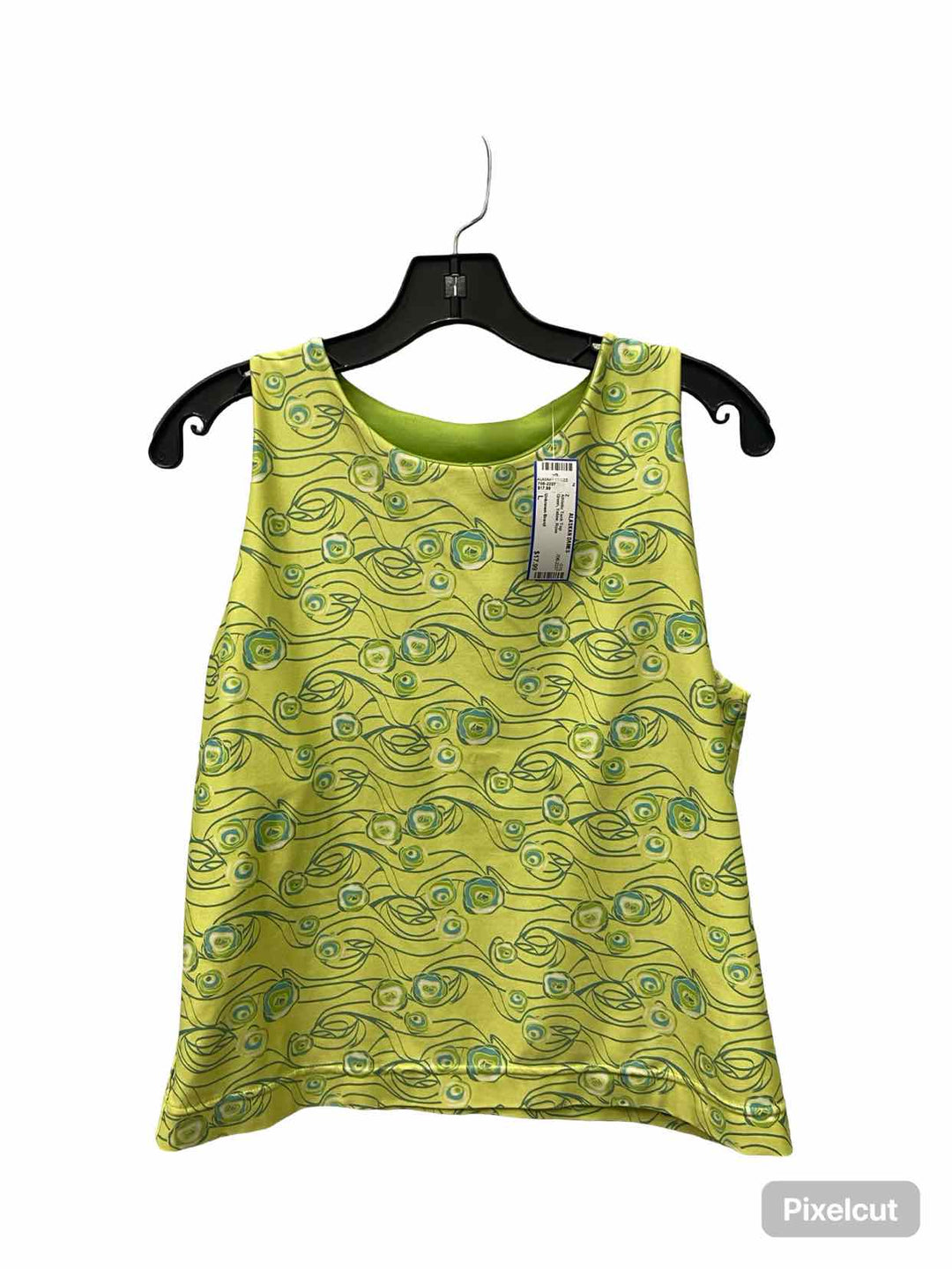 Unknown Brand Size L Green Yellow Rose Athletic Tank Top