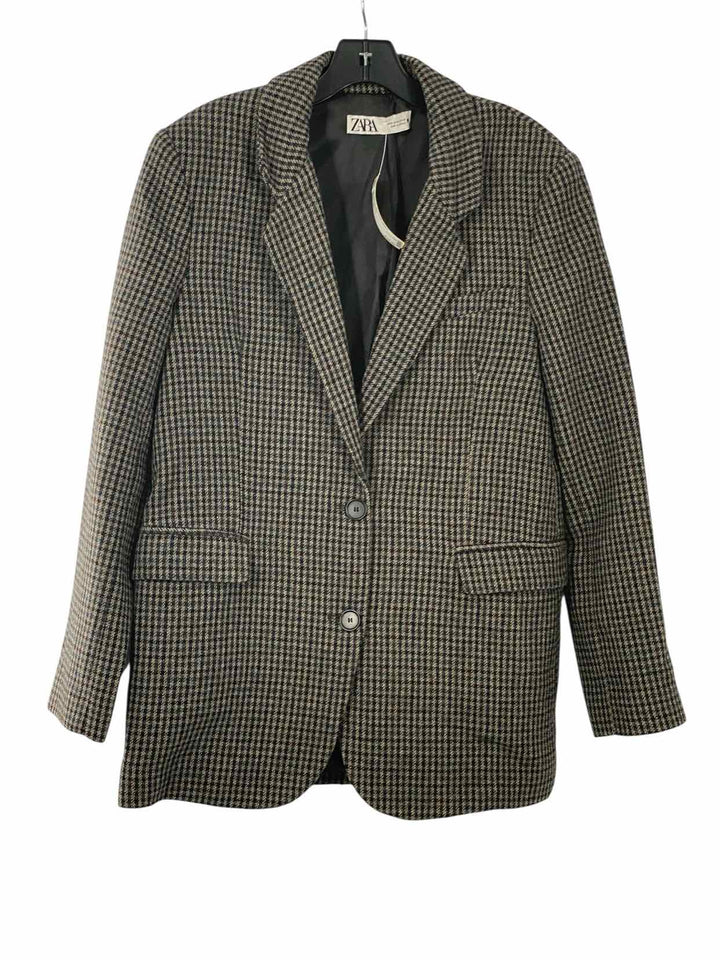 ZARA Size M Brown Print Coat(short)