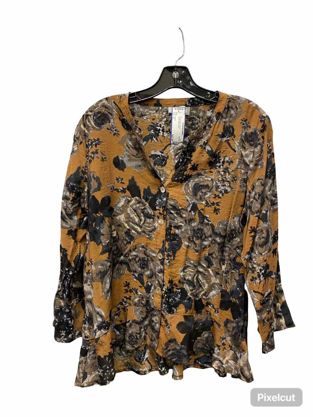 Habitat Size S Brown Black Print Long Sleeve Shirts