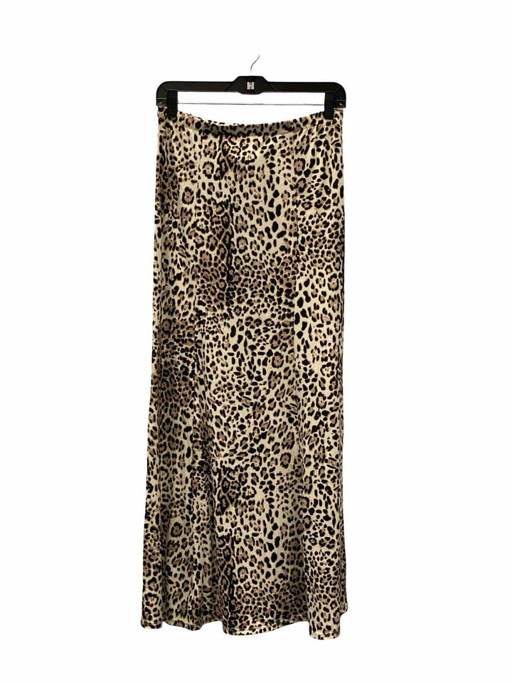 I JOAH Size L Brown Cream Cheetah Skirt