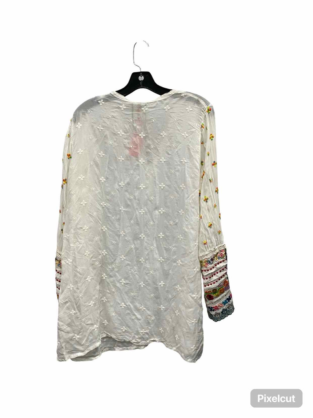 Johnny Was Size L White Multi Print Long Sleeve Shirts