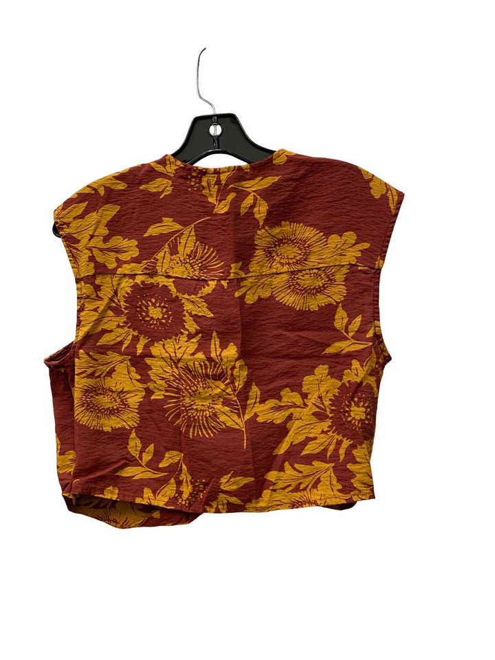 Banana Republic Size M Orange Red Floral Tank Top