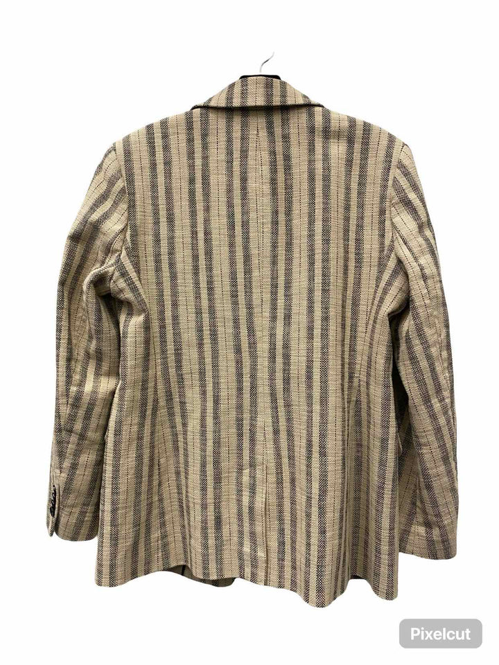 Banana Republic Size 10 Beige Black Striped Jacket (Outdoor)