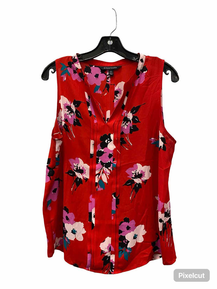 Hawthorne Size LP Red Floral Tank Top