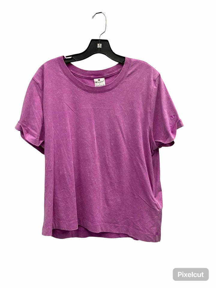Champion Size L Purple Short Sleeve Shirts
