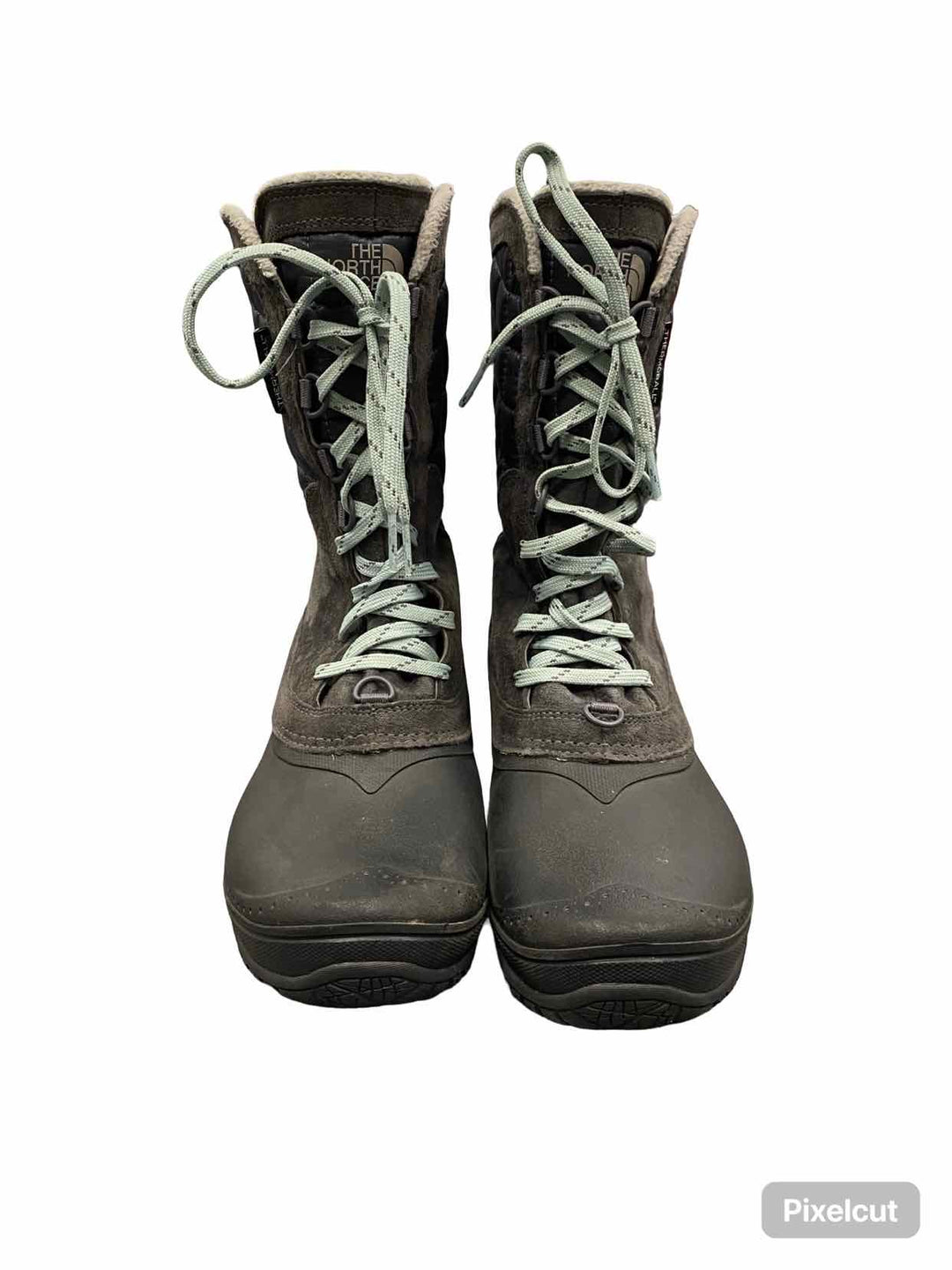 The North Face Shoe Size 7.5 Grey Black Suede Thermoball Boots(Ankle)