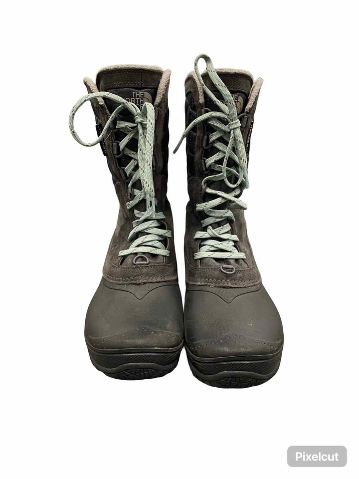 The North Face Shoe Size 7.5 Grey Black Suede Thermoball Boots(Ankle)