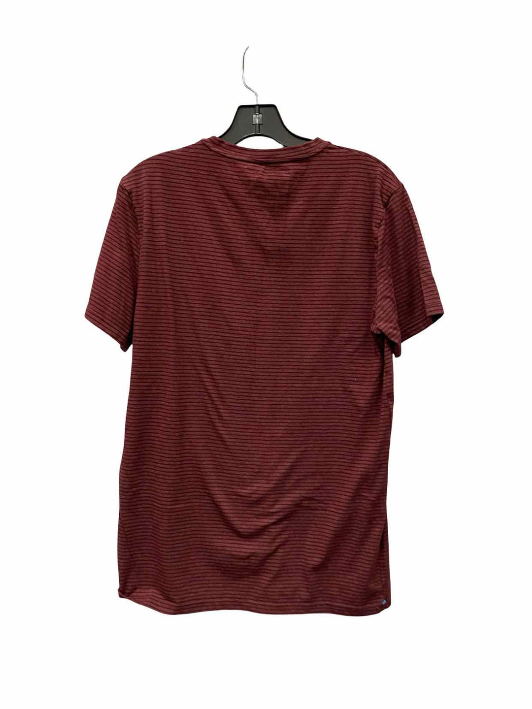 Columbia Size M Burgundy Stripe Athletic Short Sleeve