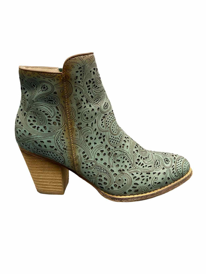 L'Artiste Shoe Size 39 Teal Leather Alivia Boots(Ankle)