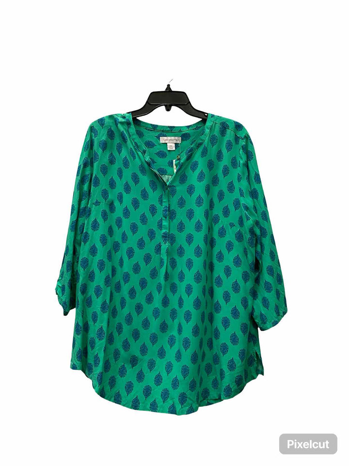 Liz Claiborne Size 2X Green Blue Long Sleeve Shirts