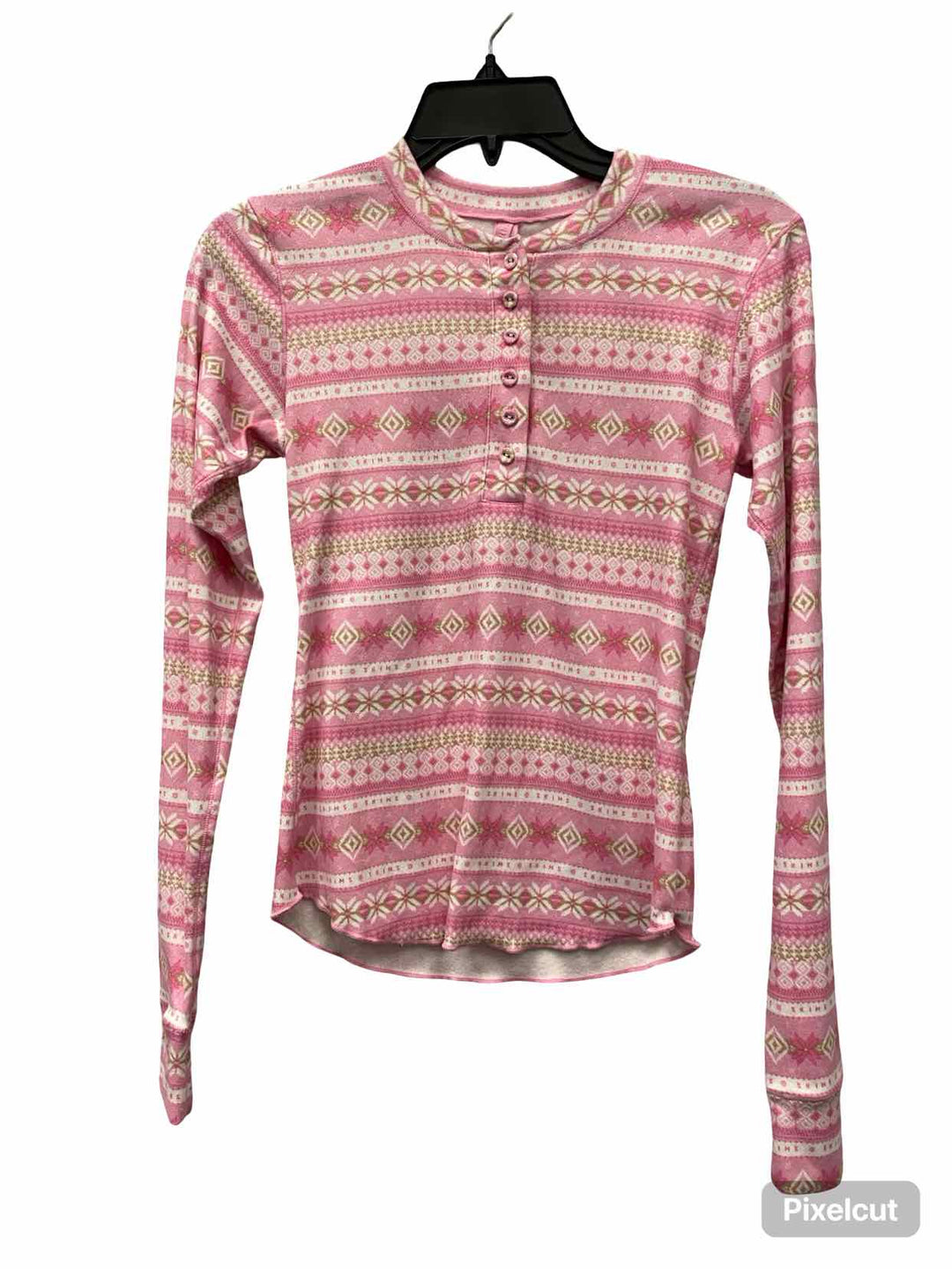 Skims Size S Pink Long Sleeve Shirts