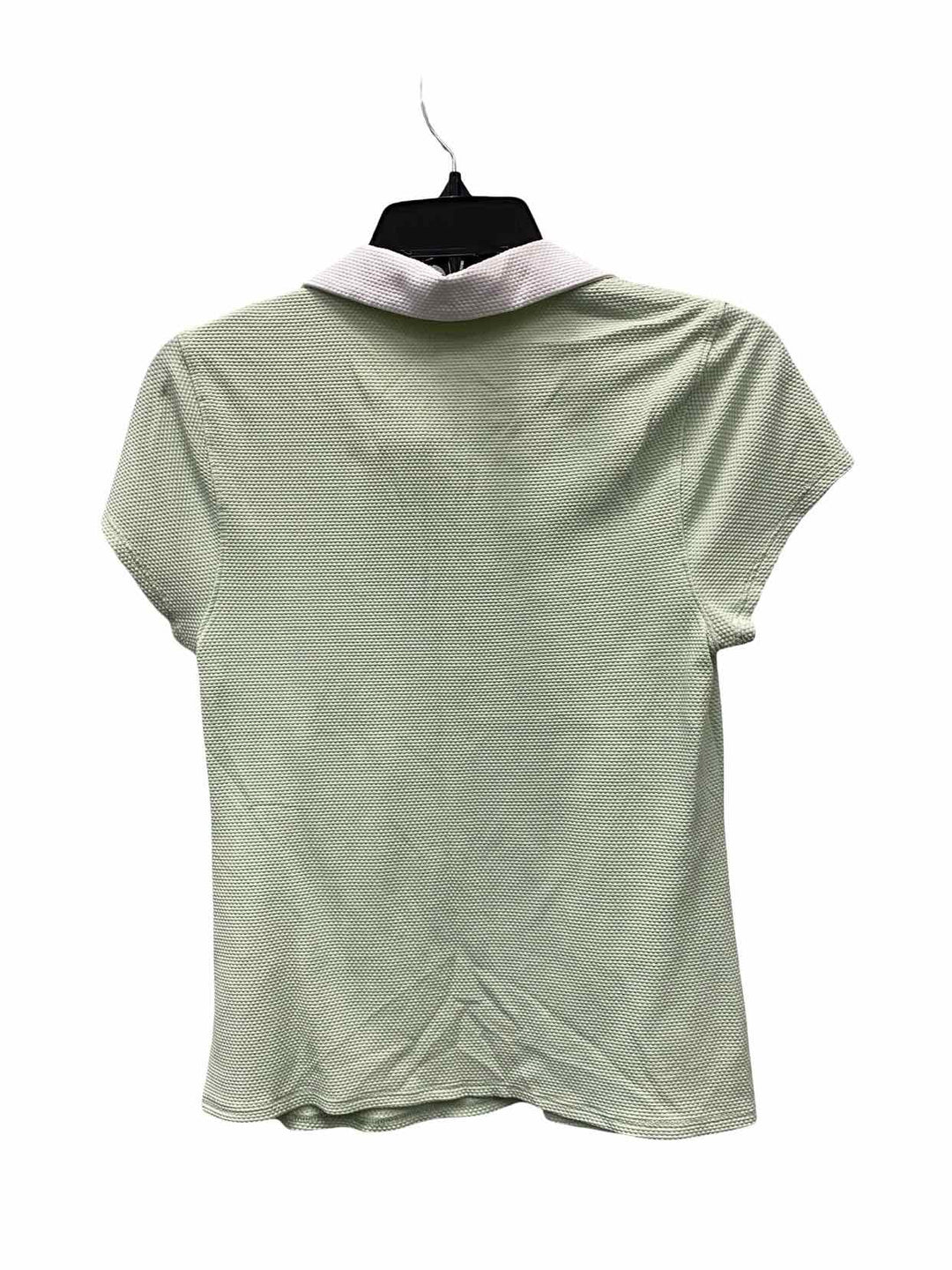 Lands End Size M Green White Short Sleeve Shirts