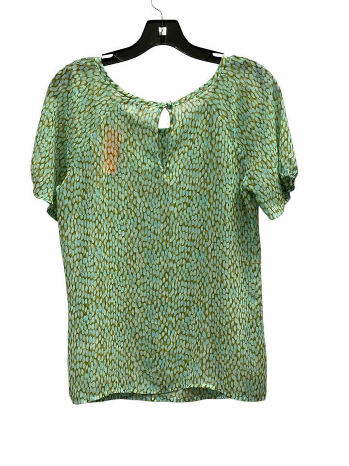 Cabi Size XS Green Blue Short Sleeve Shirts