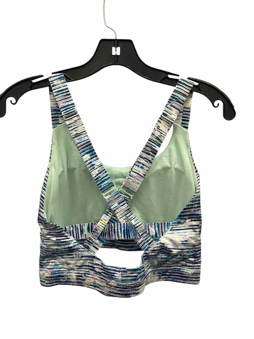 Lululemon Size 6 Blue/Purple White Print Athletic Bra