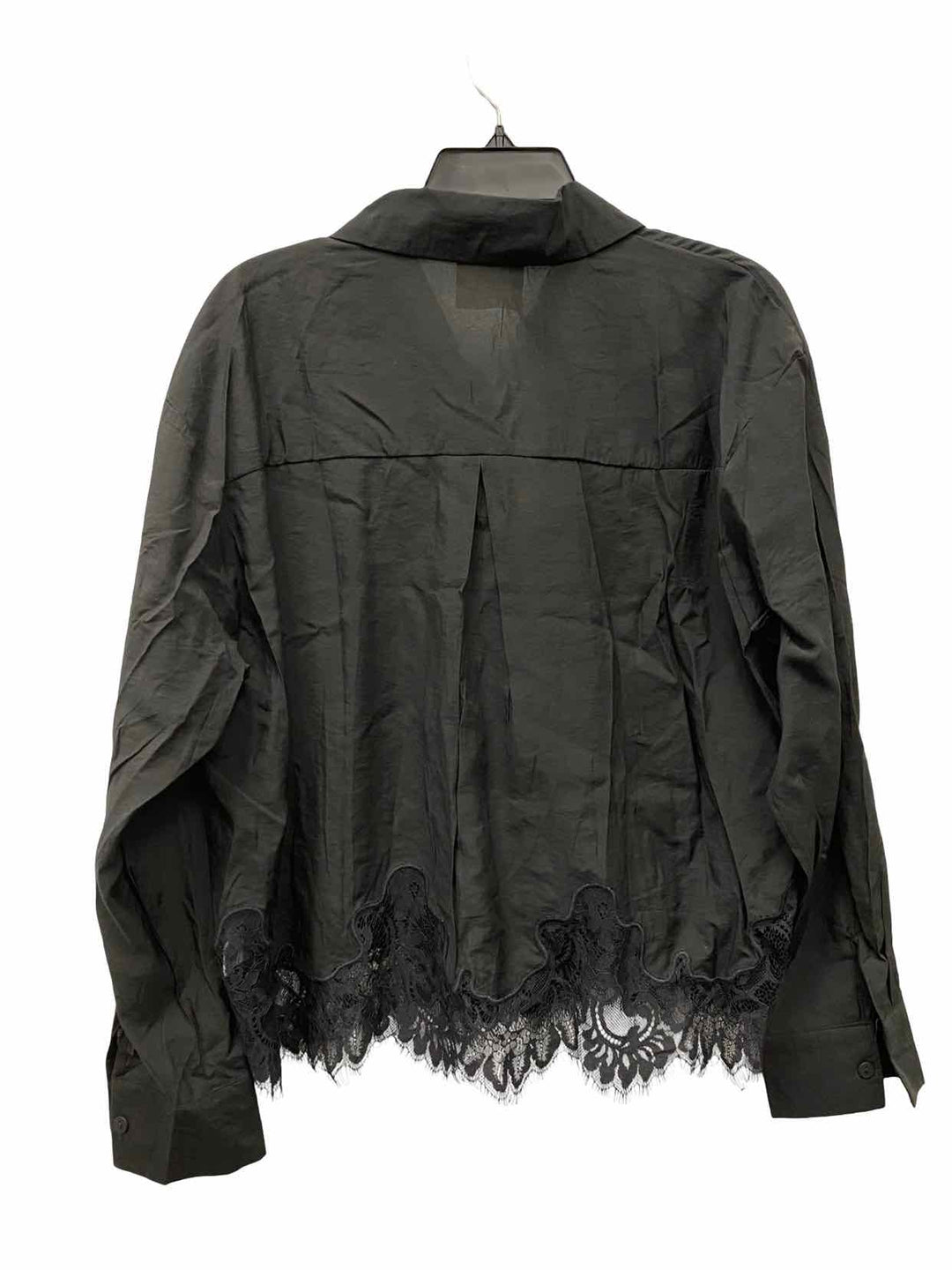 Easy Clothes Size S/M Black lace trim Long Sleeve Shirts