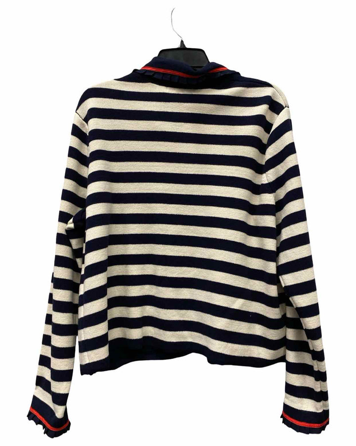 Boden Size 14/16 Navy White Stripe 100% cotton Sweater