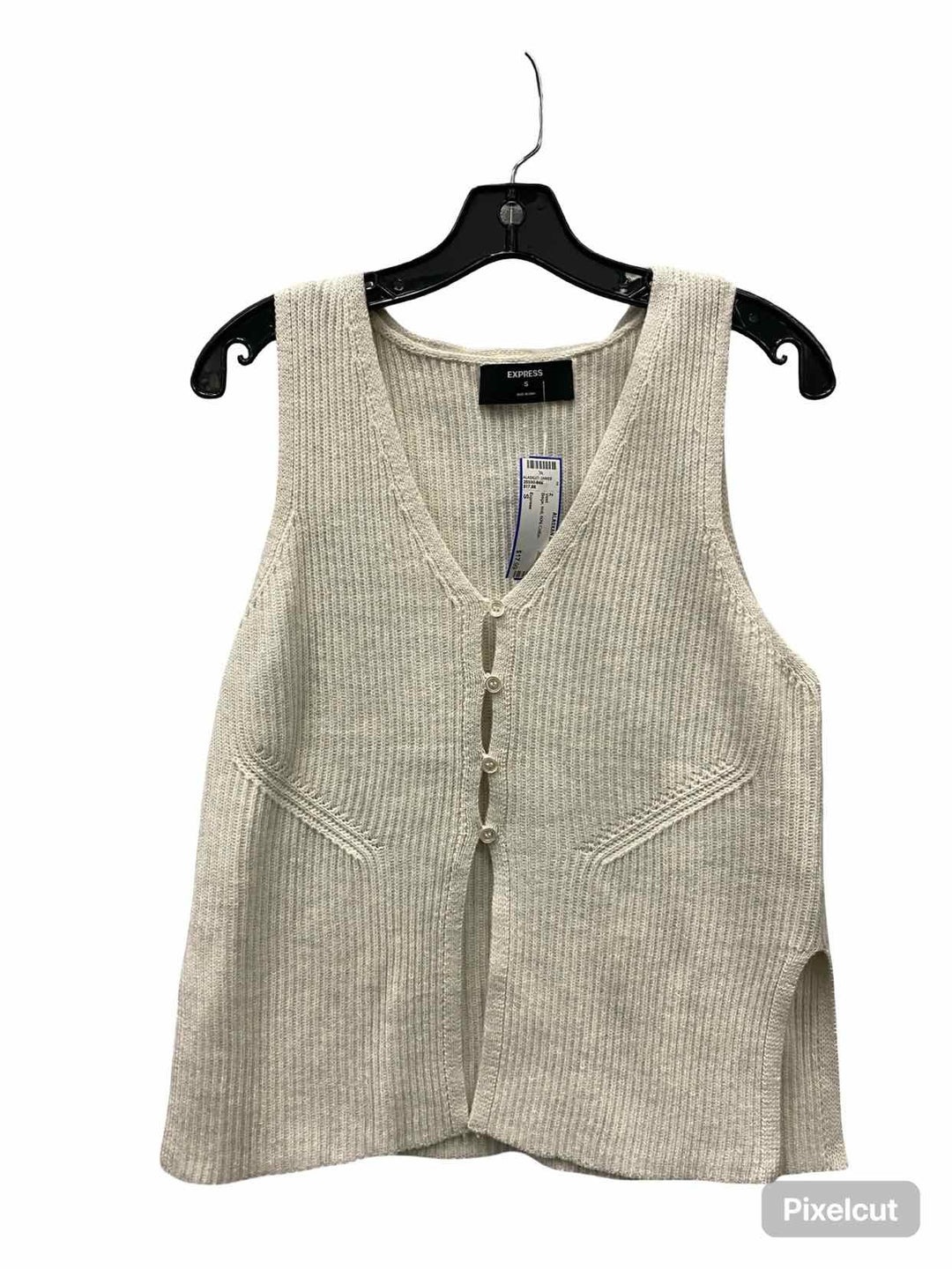 Express Size S Beige Knit 60% Cotton Vest