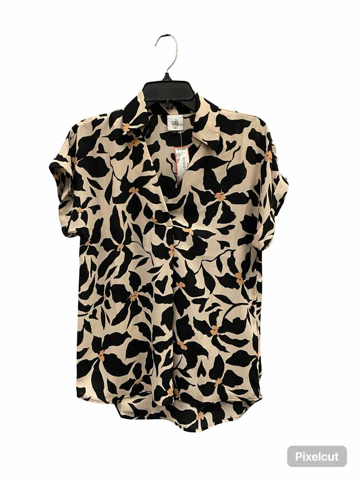 Cabi Size XXS Black Light Coral Short Sleeve Shirts