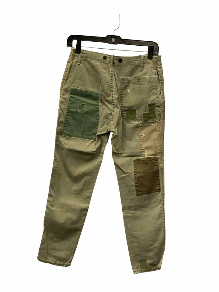 ZARA Size 2 Green Brown Patchwork Pants