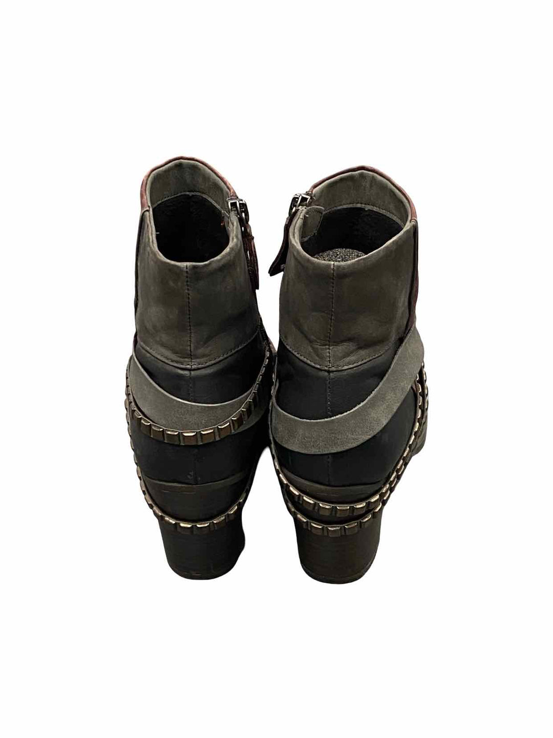 Tamaris Shoe Size 38 Burgundy Grey Leather Tora Boots(Ankle)