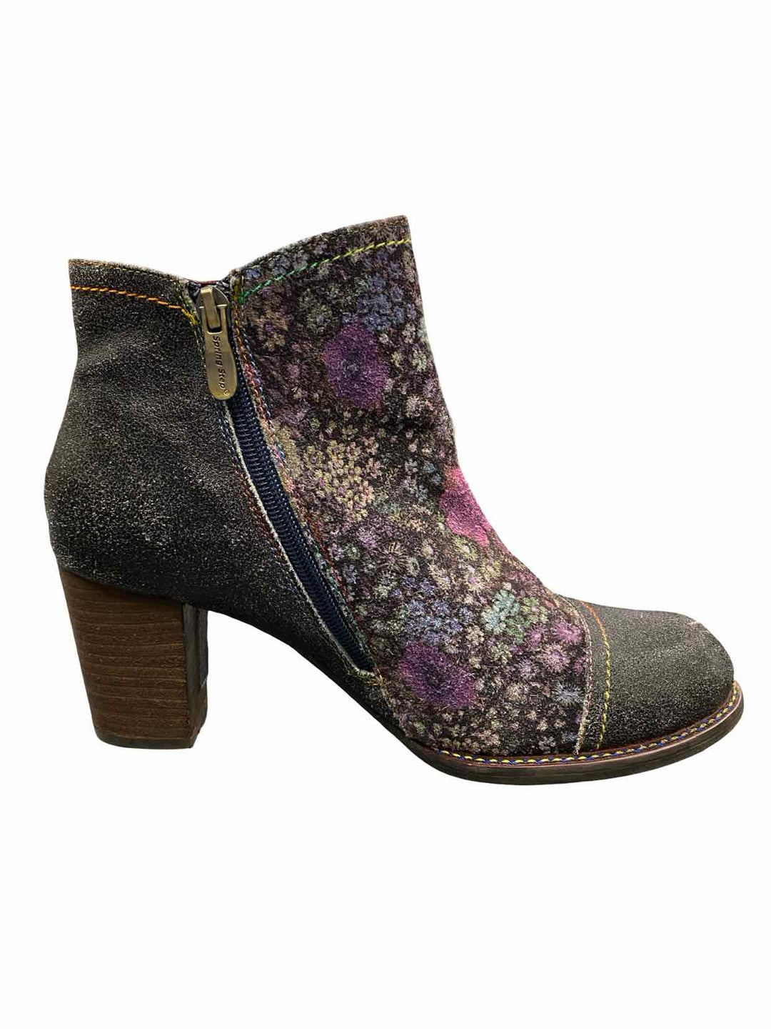 L'Artiste Shoe Size 40 Grey Floral Leather Melvina Boots(Ankle)