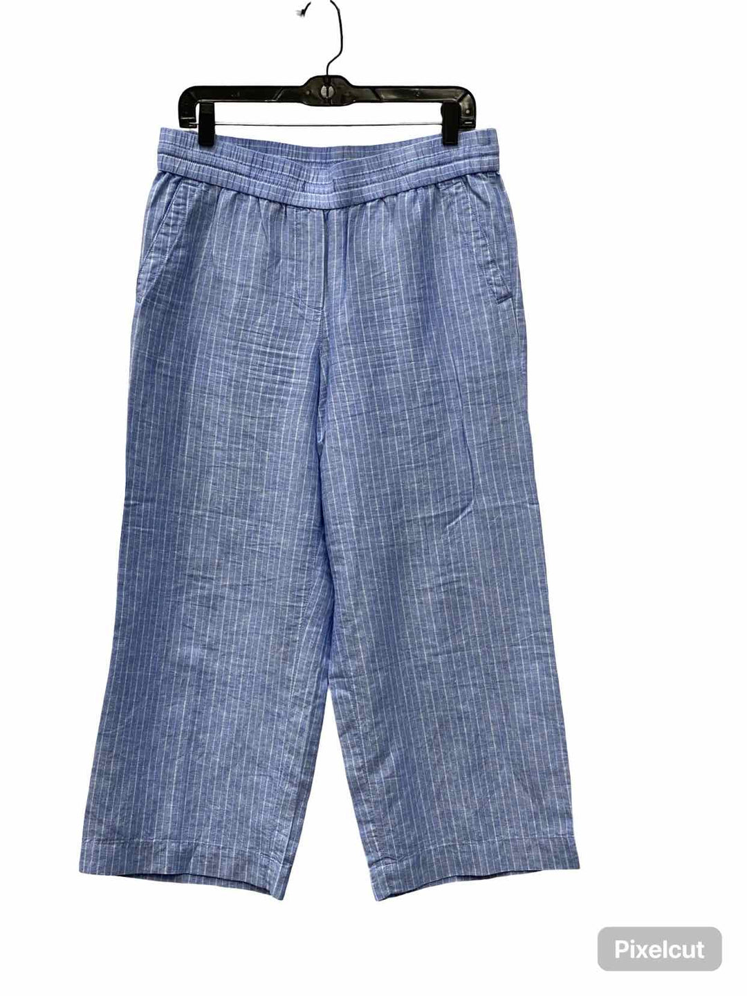 Talbots Size M Blue Stripe Linen/Cotton Pants