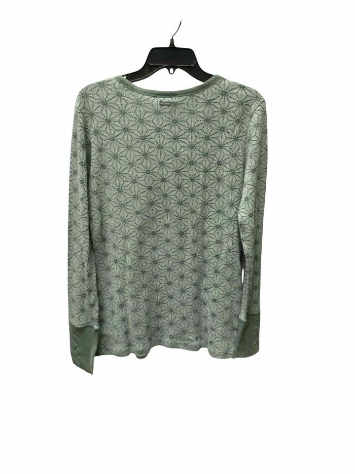 Columbia Size L Green Print Long Sleeve Shirts